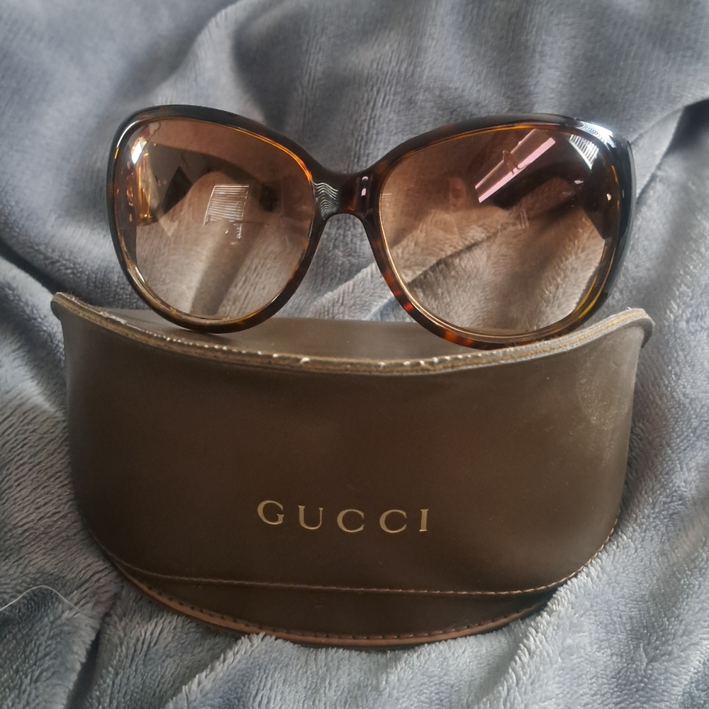 Gucci Brown Havana GG Shell BAMBOO Horsebit Sunglasses